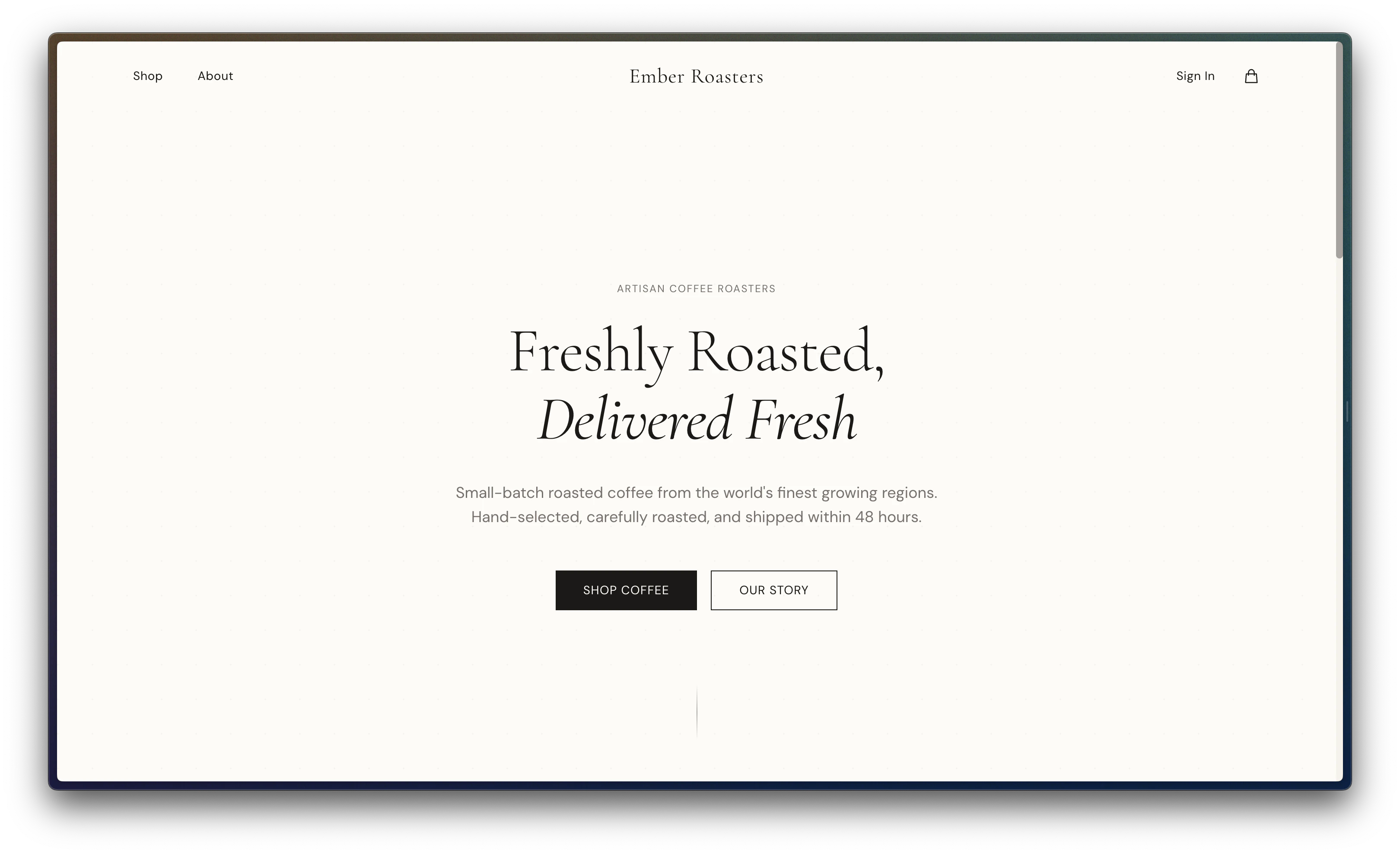 Ember Roasters, a demo coffee vendor portal
