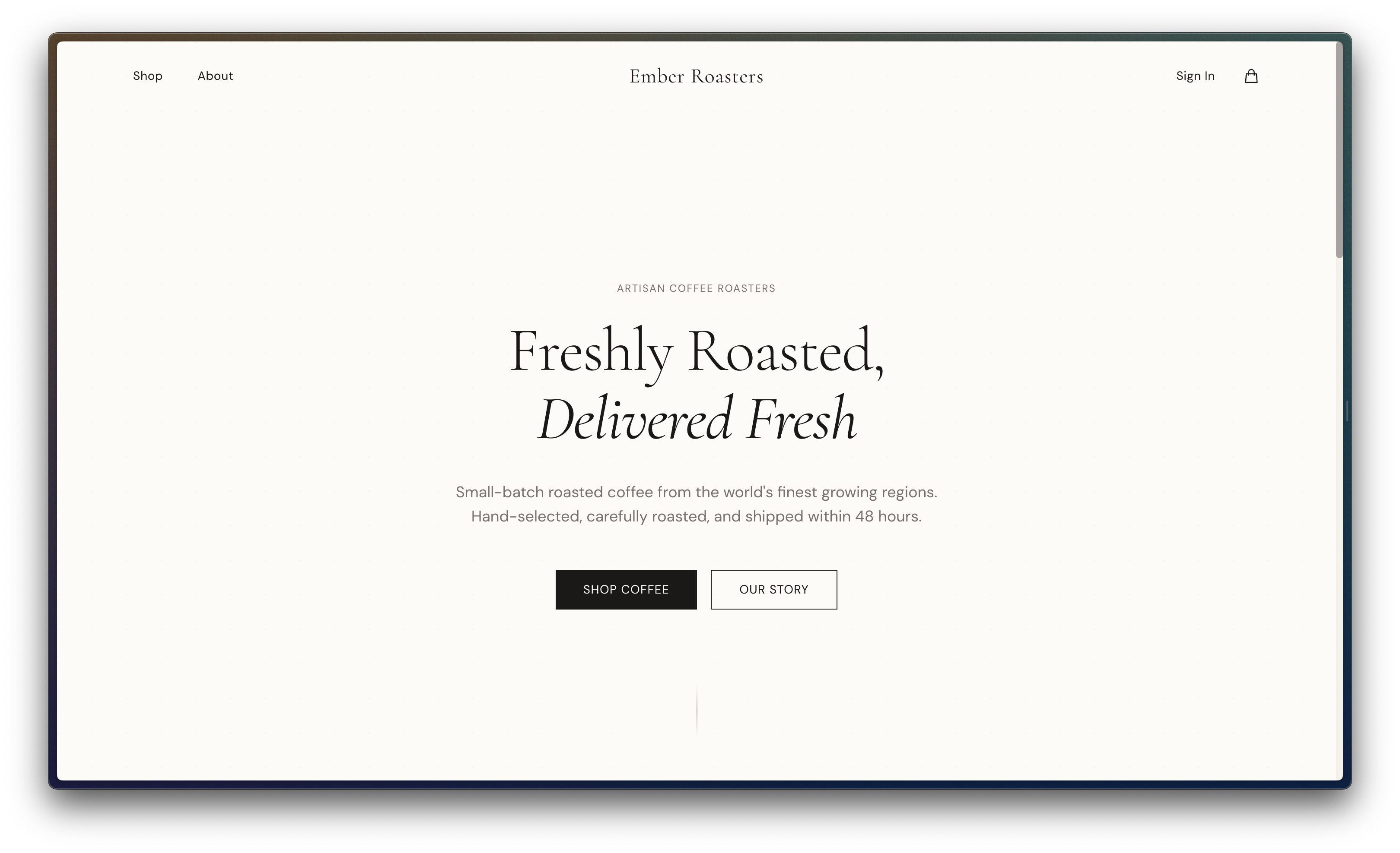 Ember Roasters, a demo coffee vendor portal