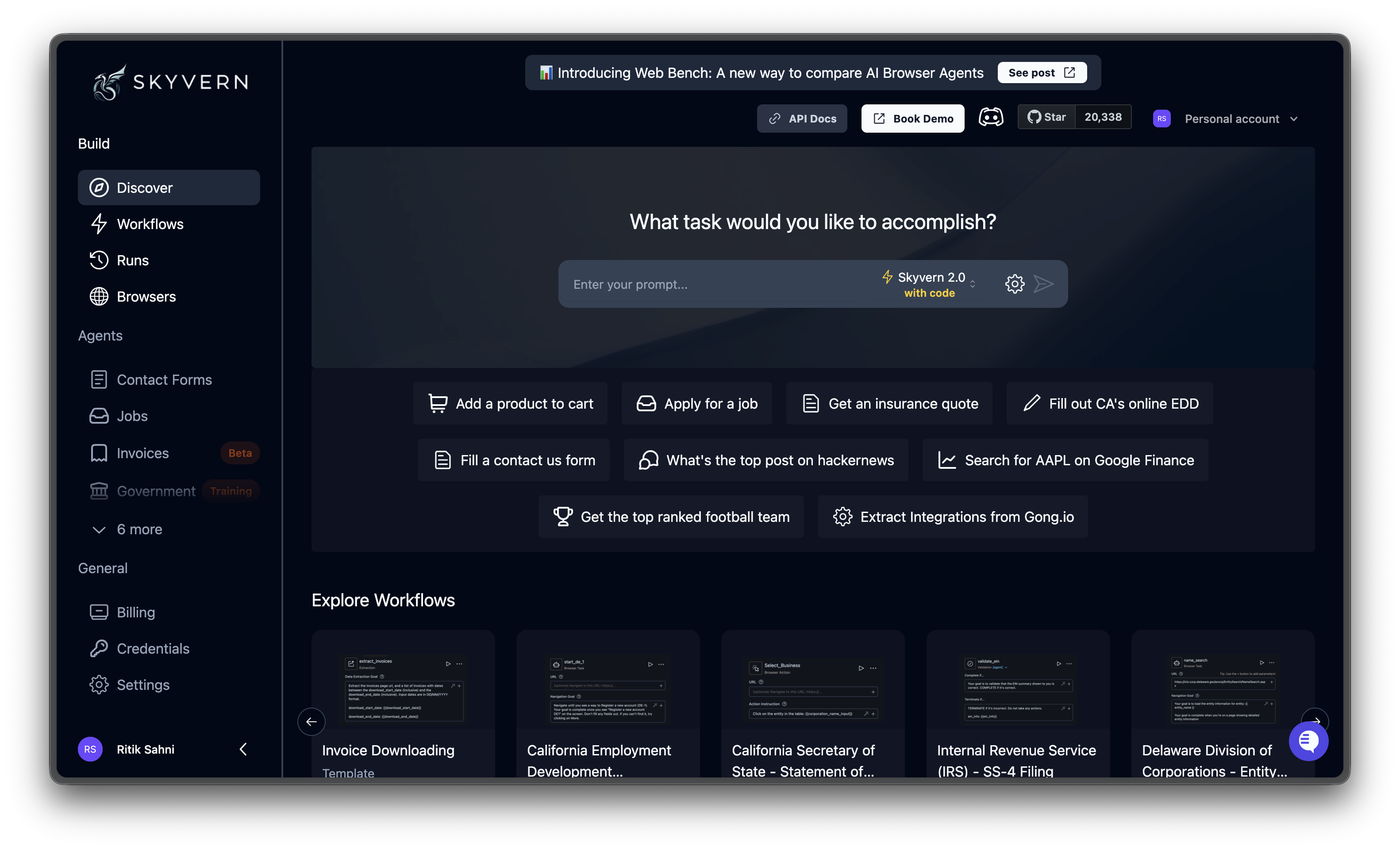 Discover page overview