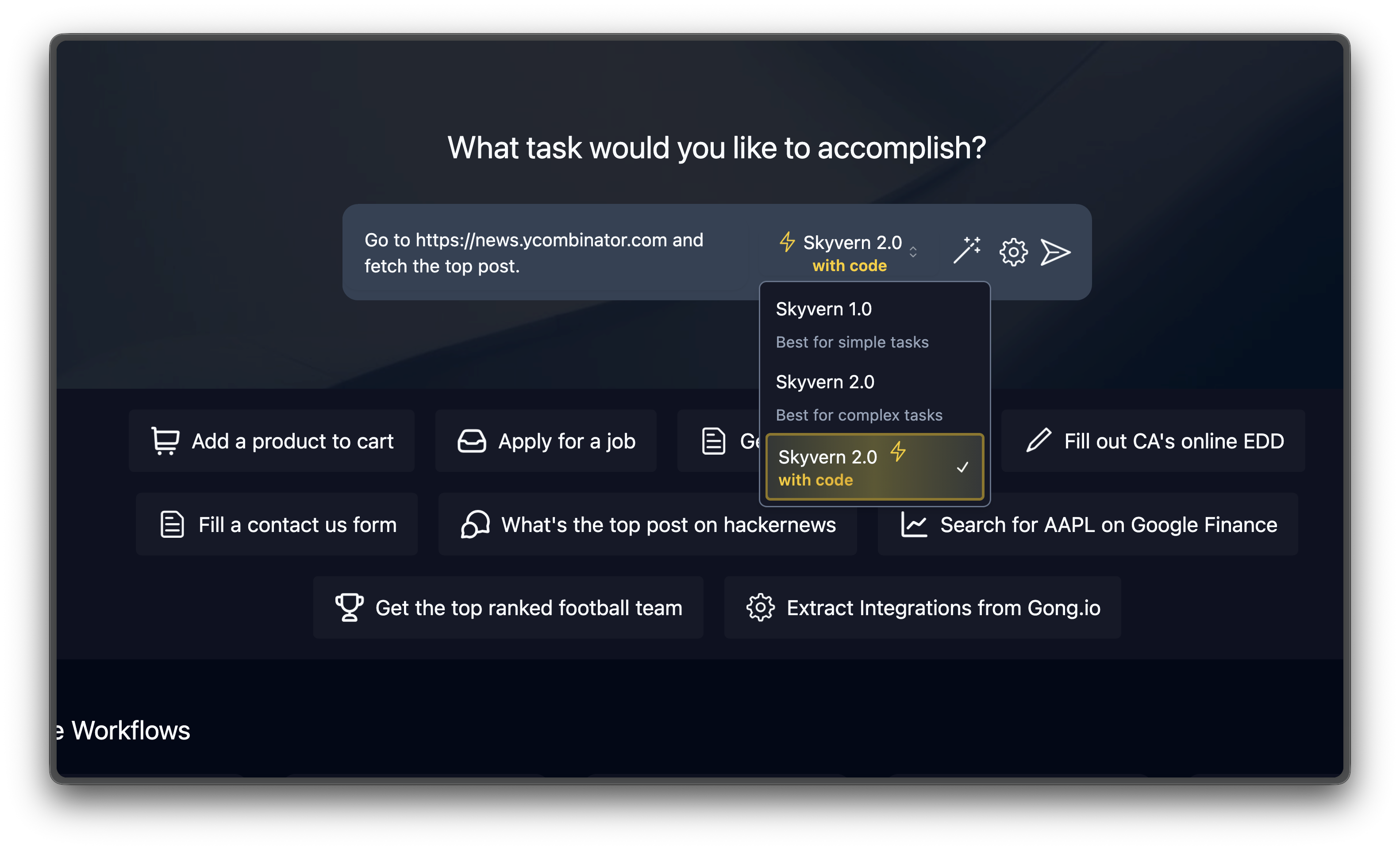 Prompt box with a sample prompt