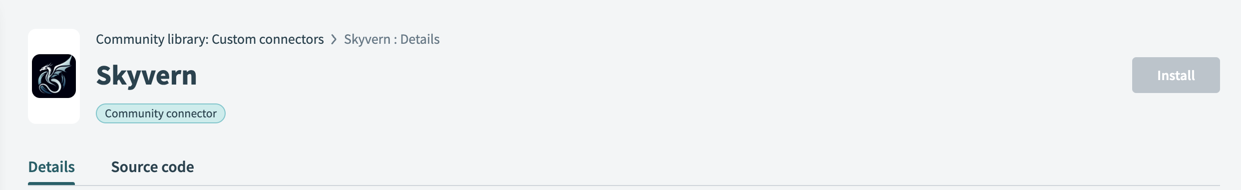 Skyvern connector page in Workato
