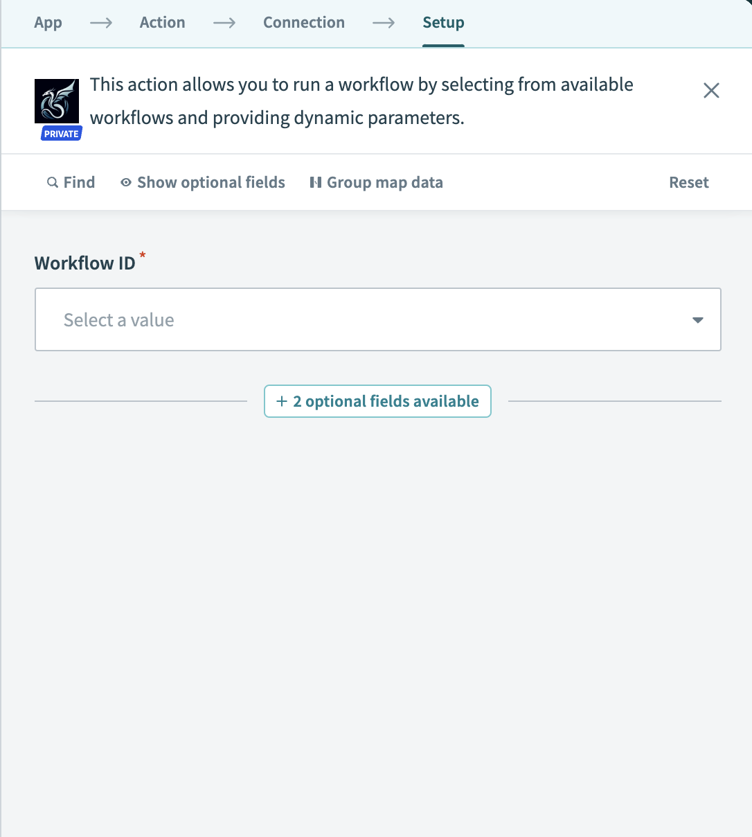 Select workflow in Workato