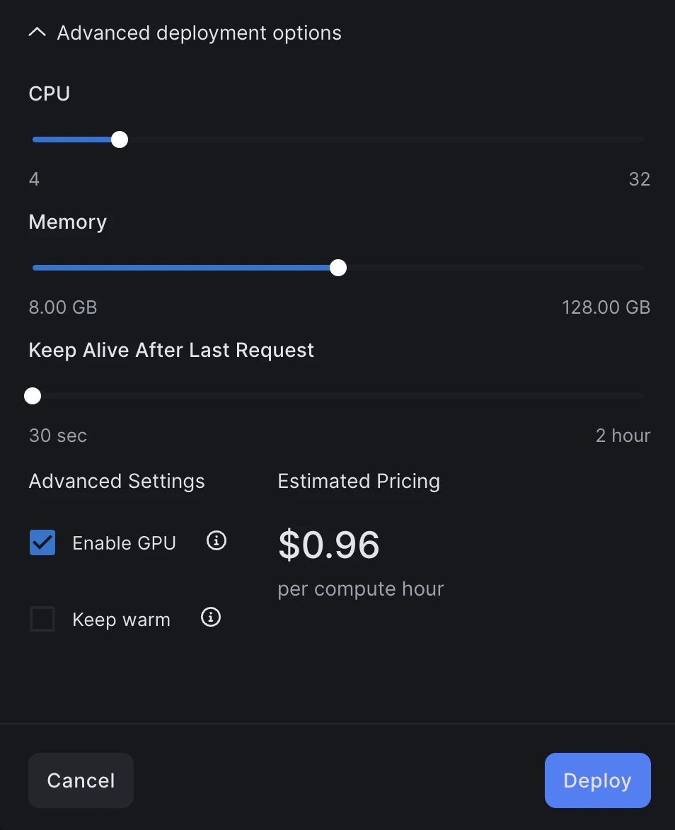 Advanced deployment options