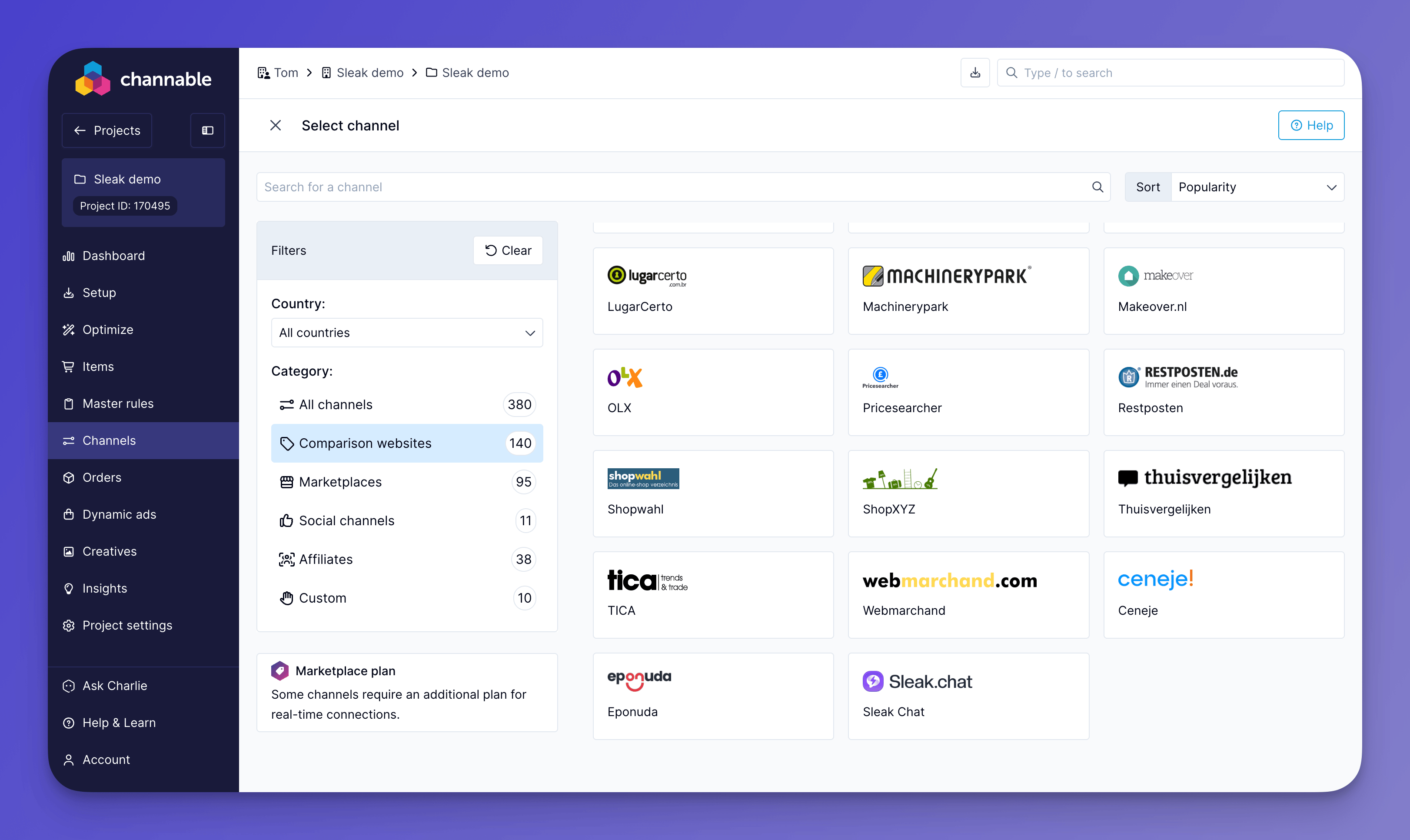 Sleak.chat onder Comparison websites