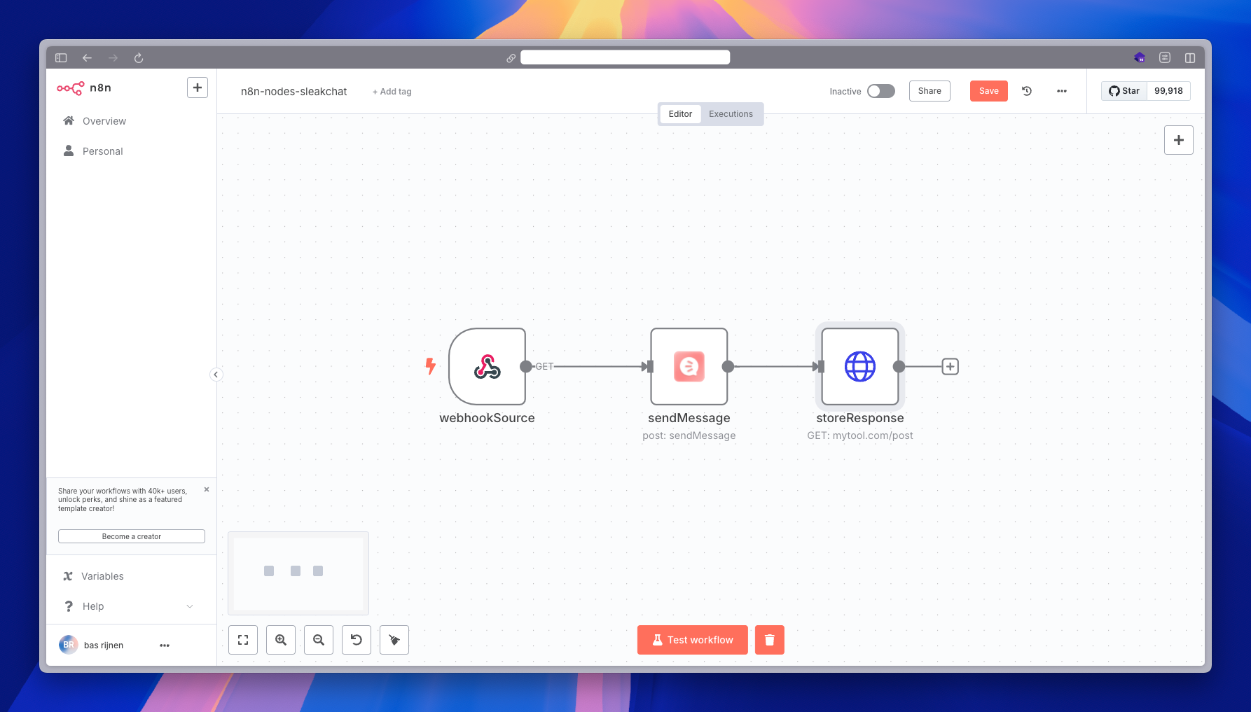 Voorbeeld voor bestaande conversations