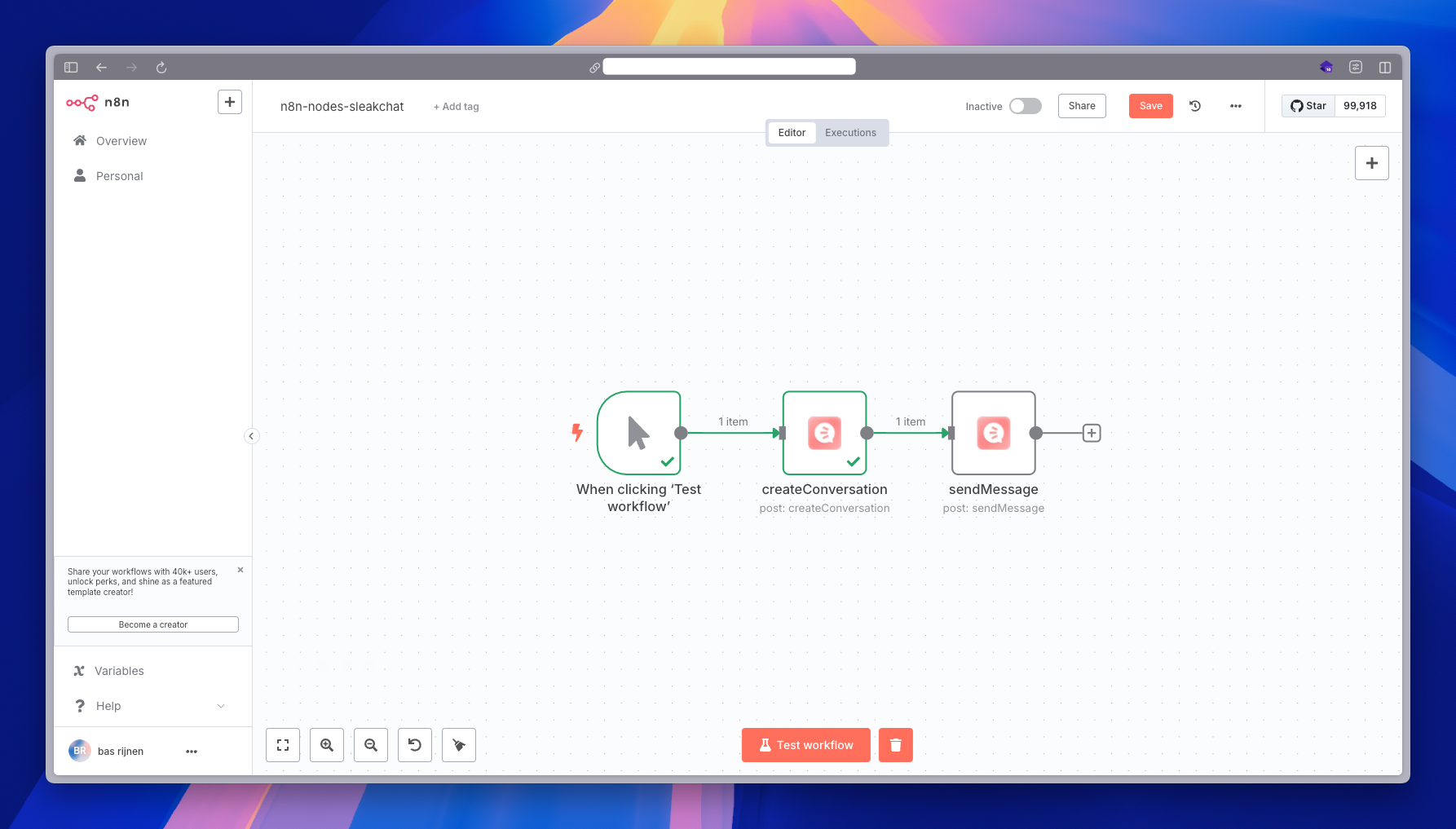 Voorbeeld voor nieuwe conversations