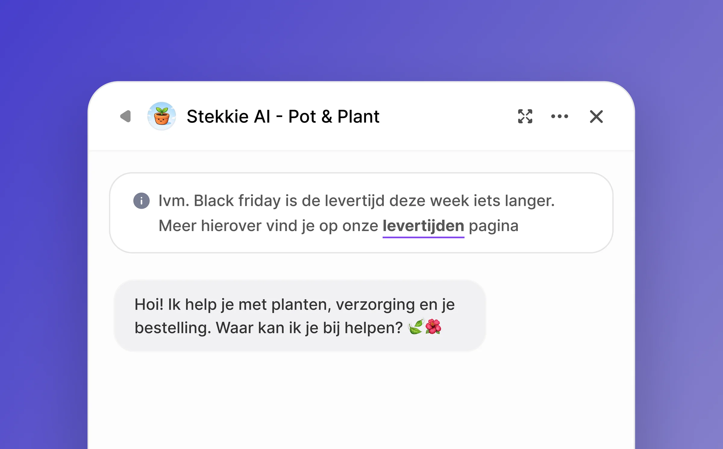 Informatieve widget banner