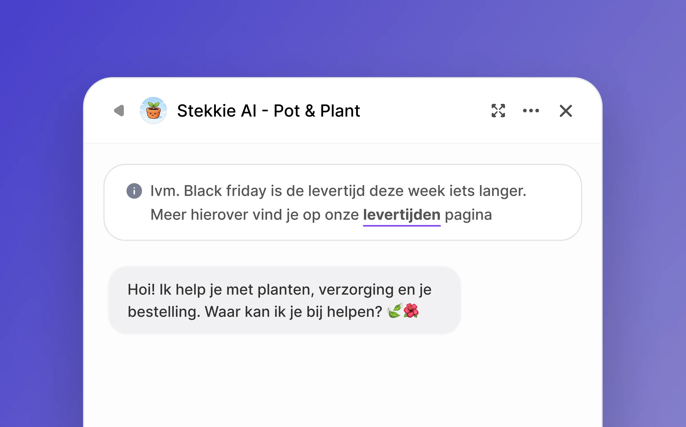 Informatieve widget banner
