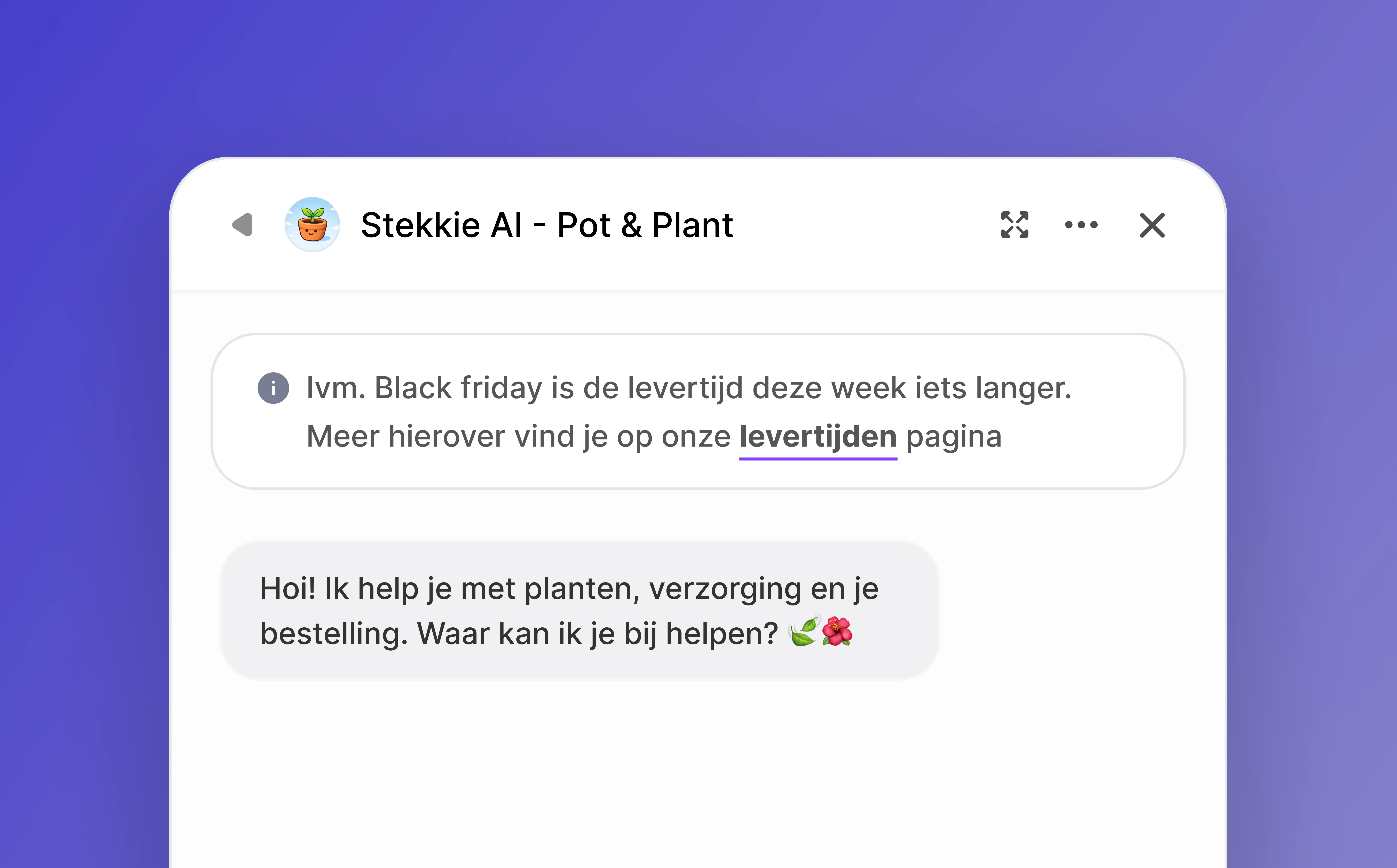 Informatieve widget banner