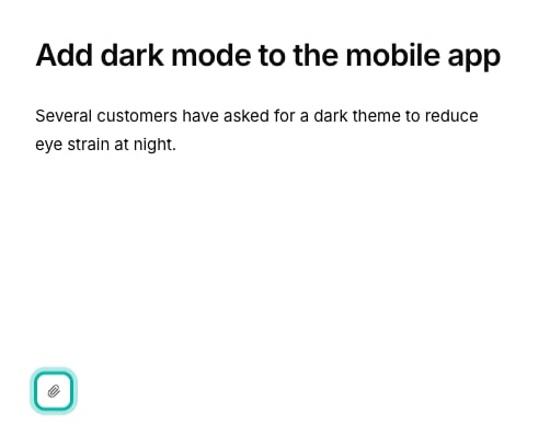 The Attach files button below the post description
