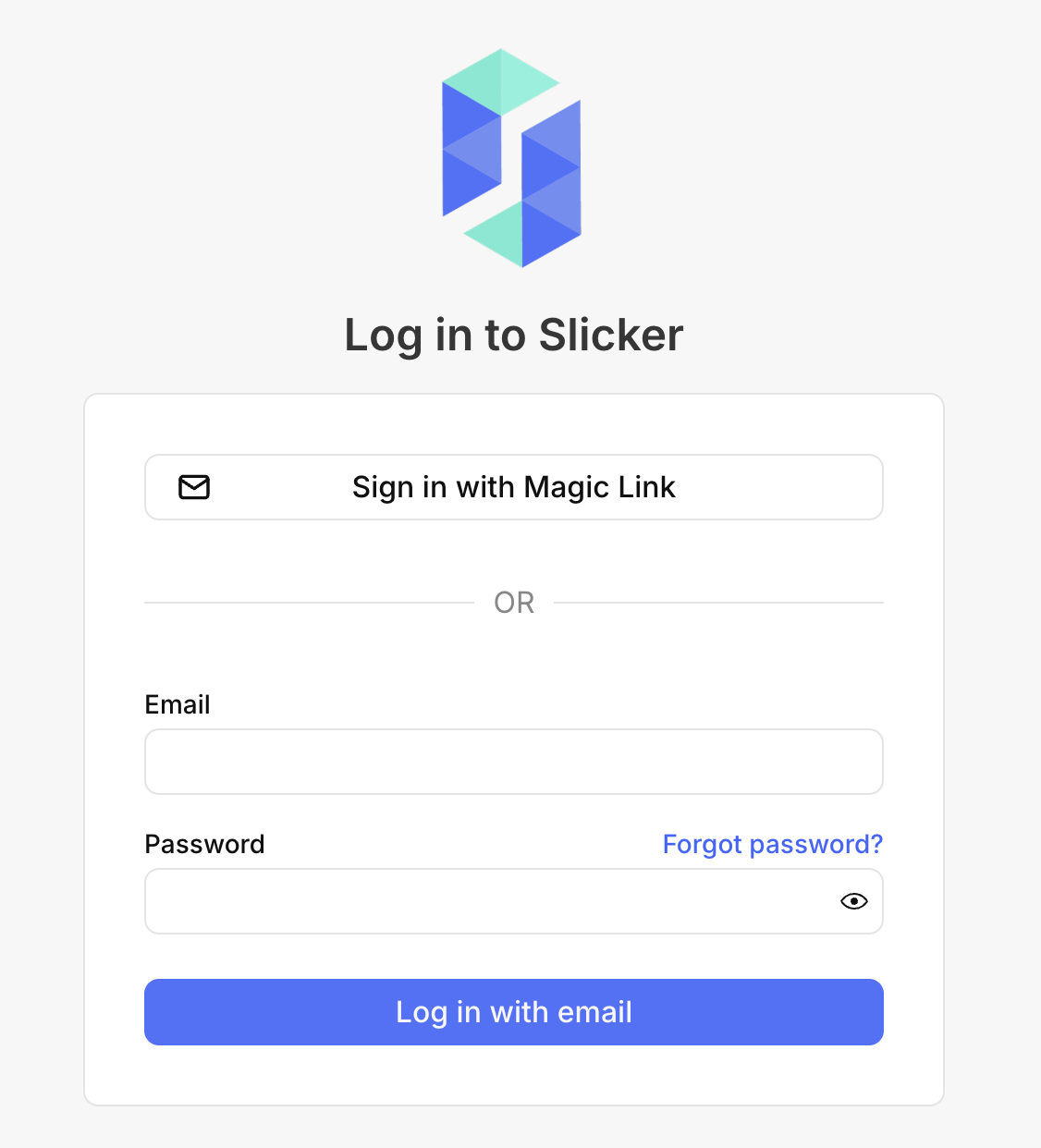 Logging into Slicker