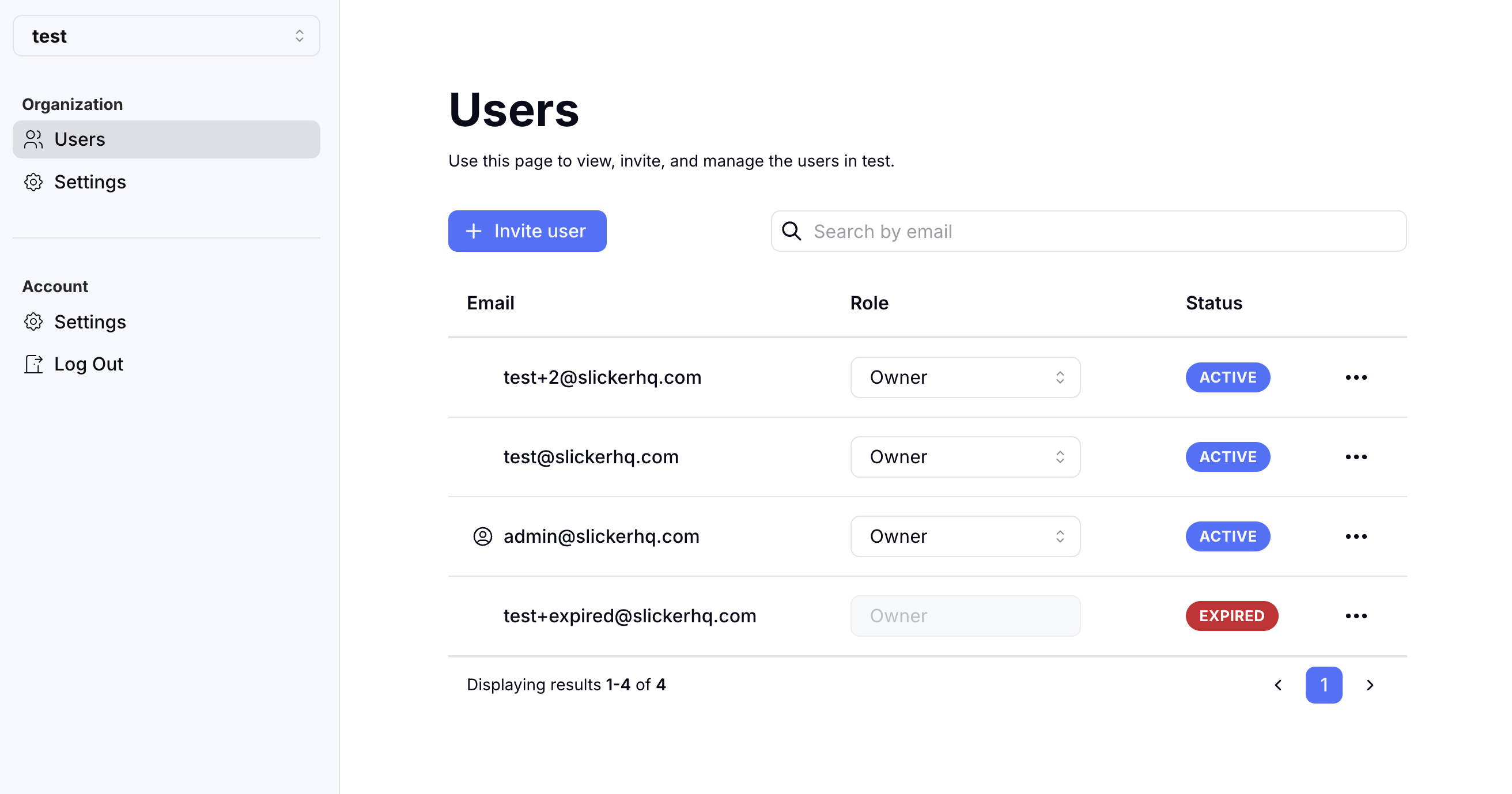 Account setup - Slicker