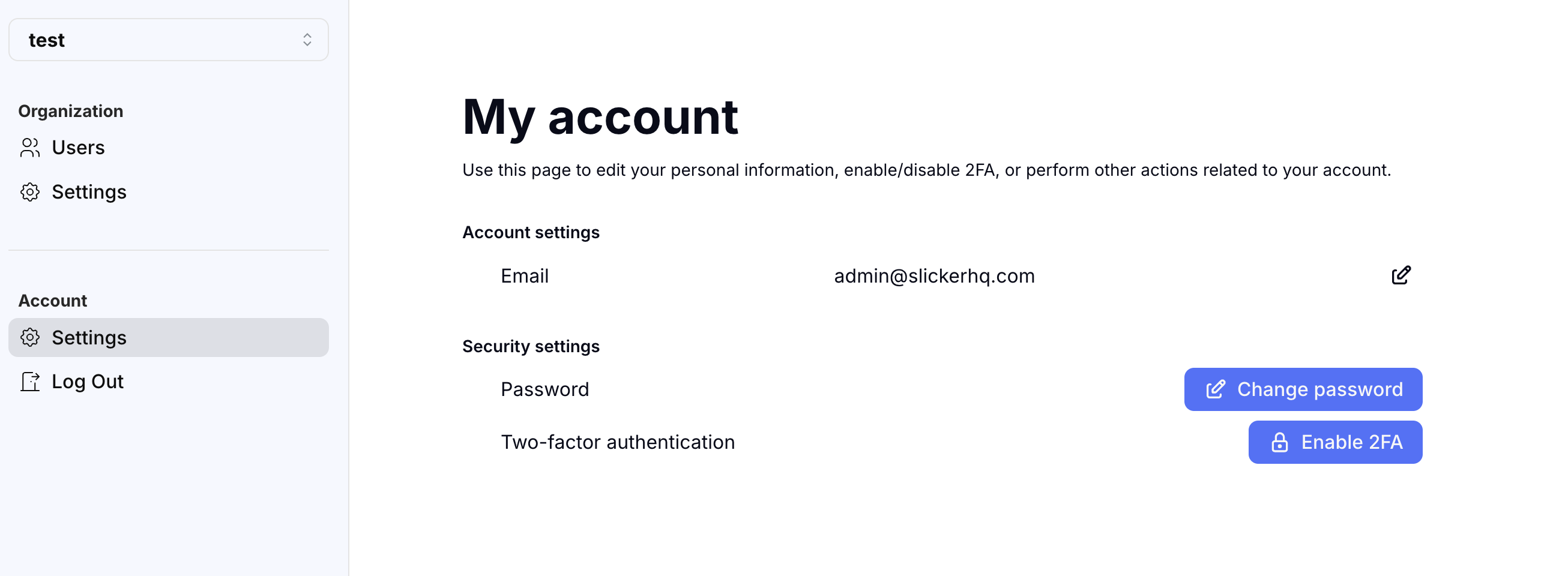 Managing your personal authentication settings