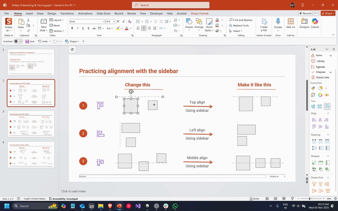 Formatting & Alignment Tools - Slidely AI Docs