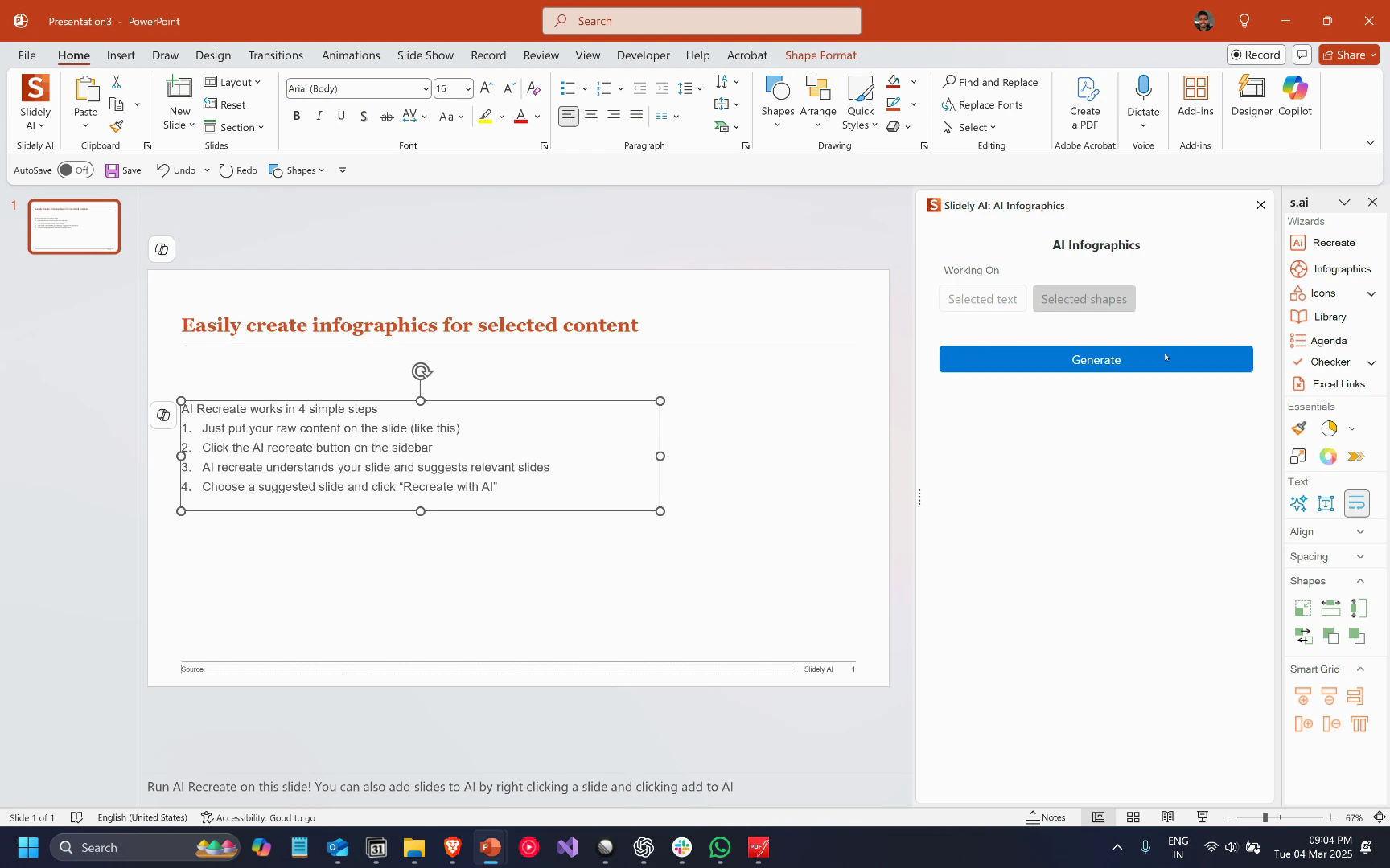Generate infographic