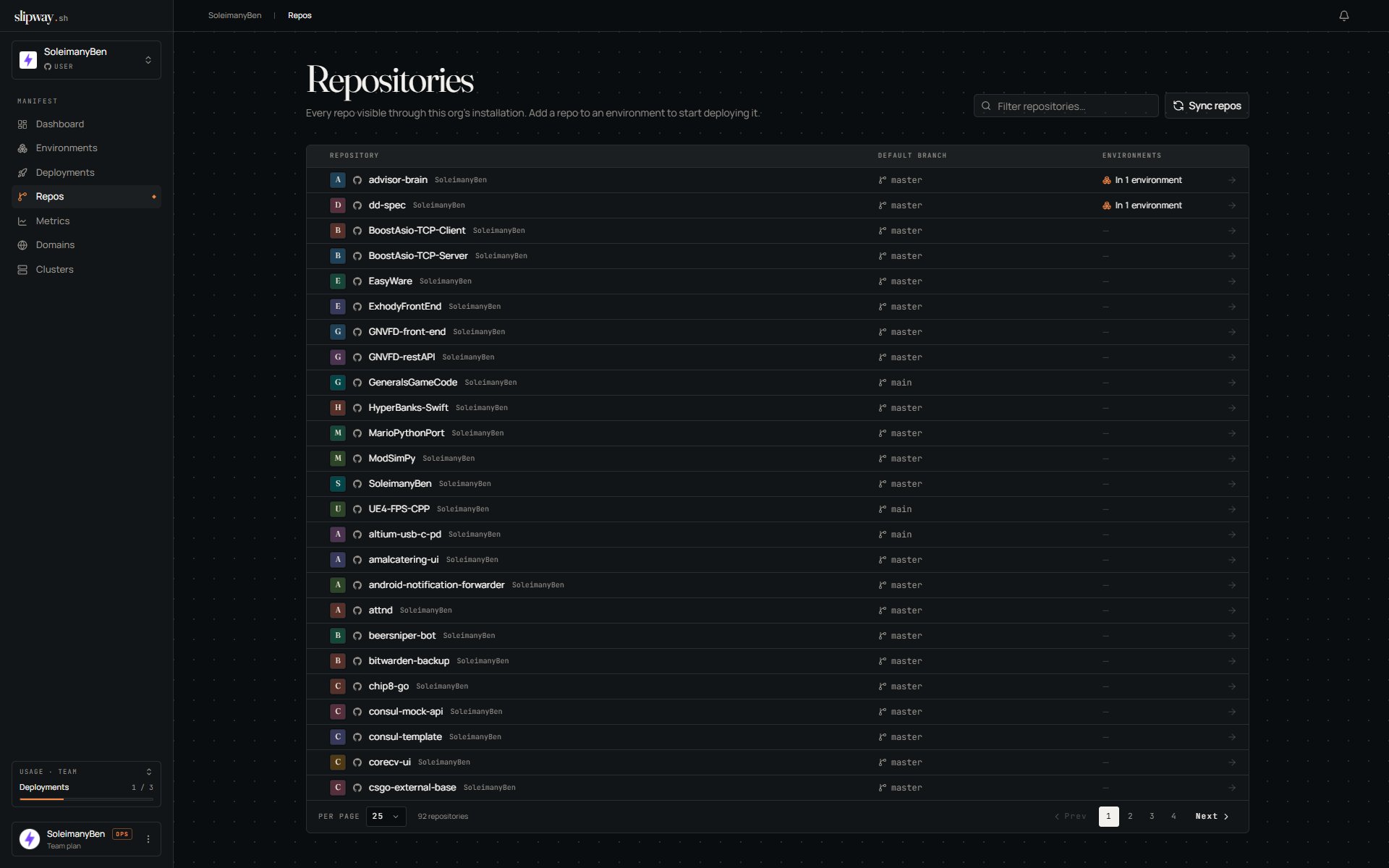 Repository list