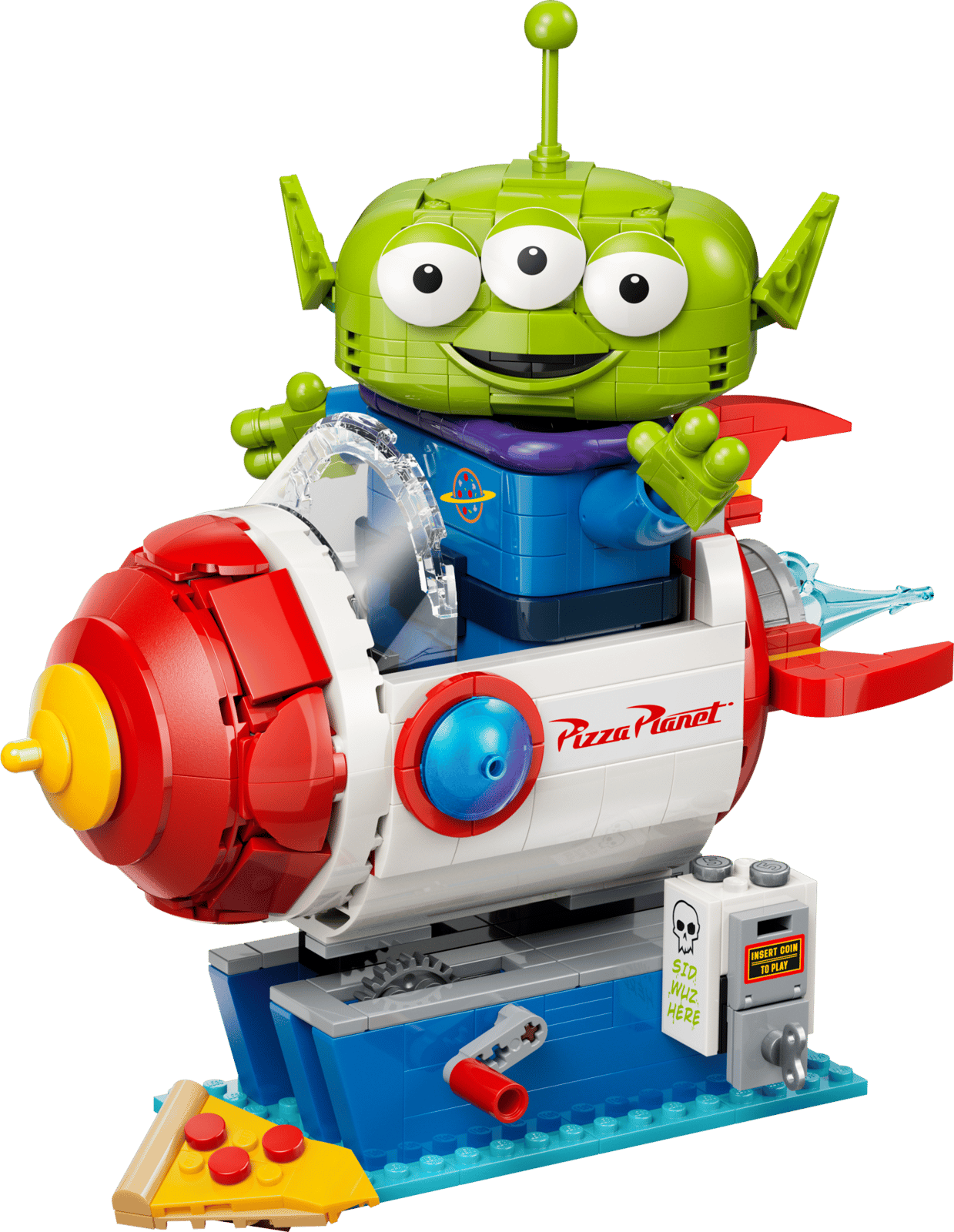 Lego Toy Story alien and Pizza Planet spaceship set