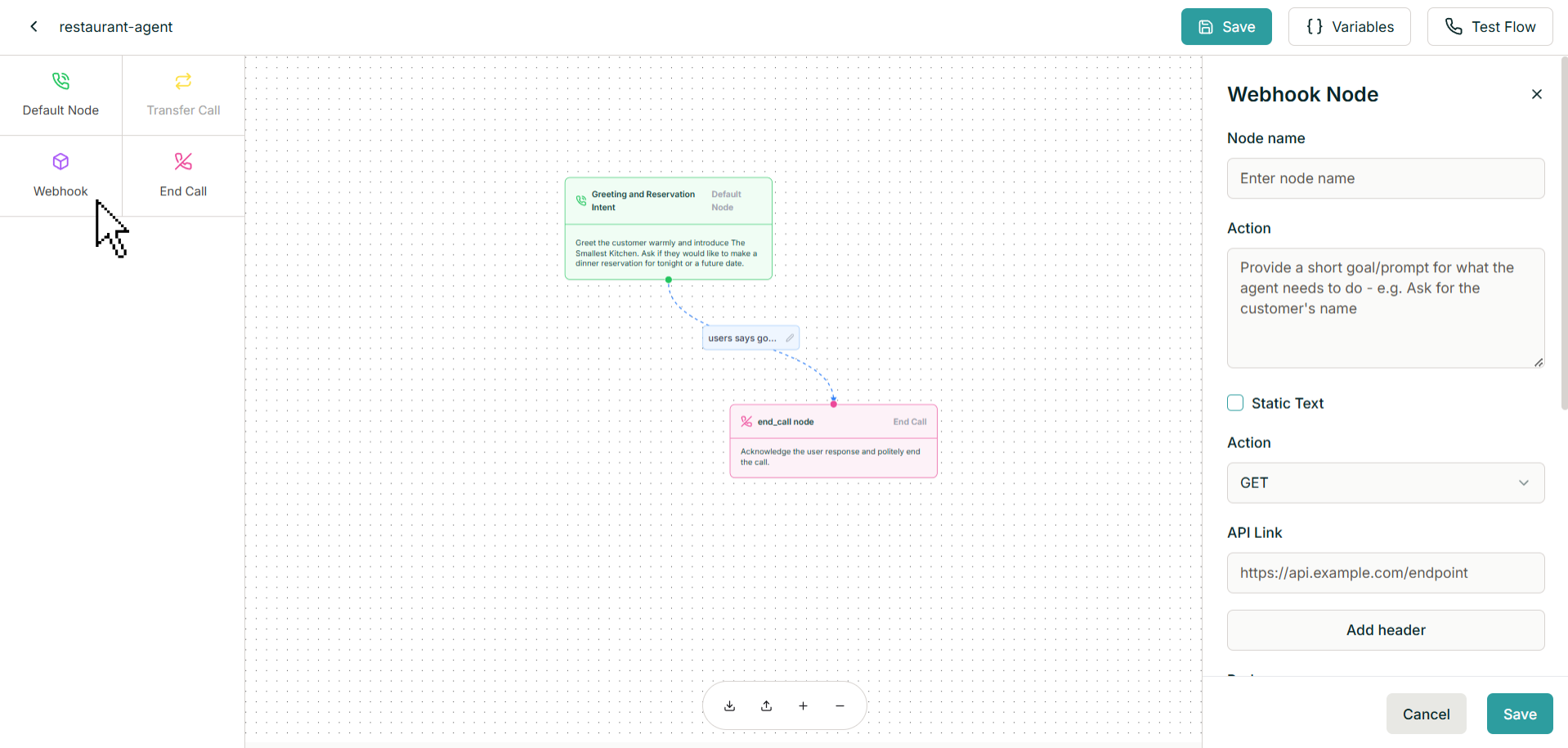 Adding Webhook Node