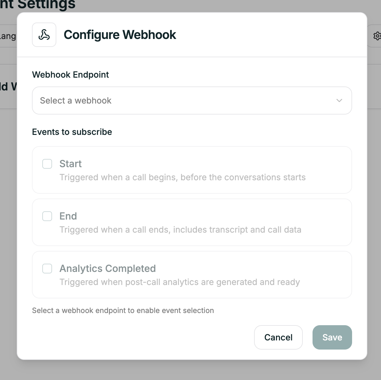 Webhook in agent