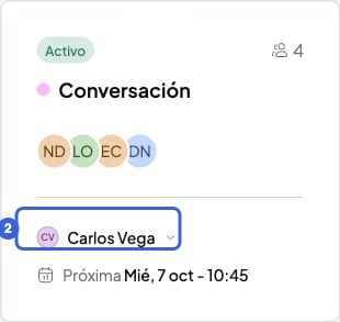 Tarjeta del curso Conversación con su profe, Carlos Vega, resaltado con el 2