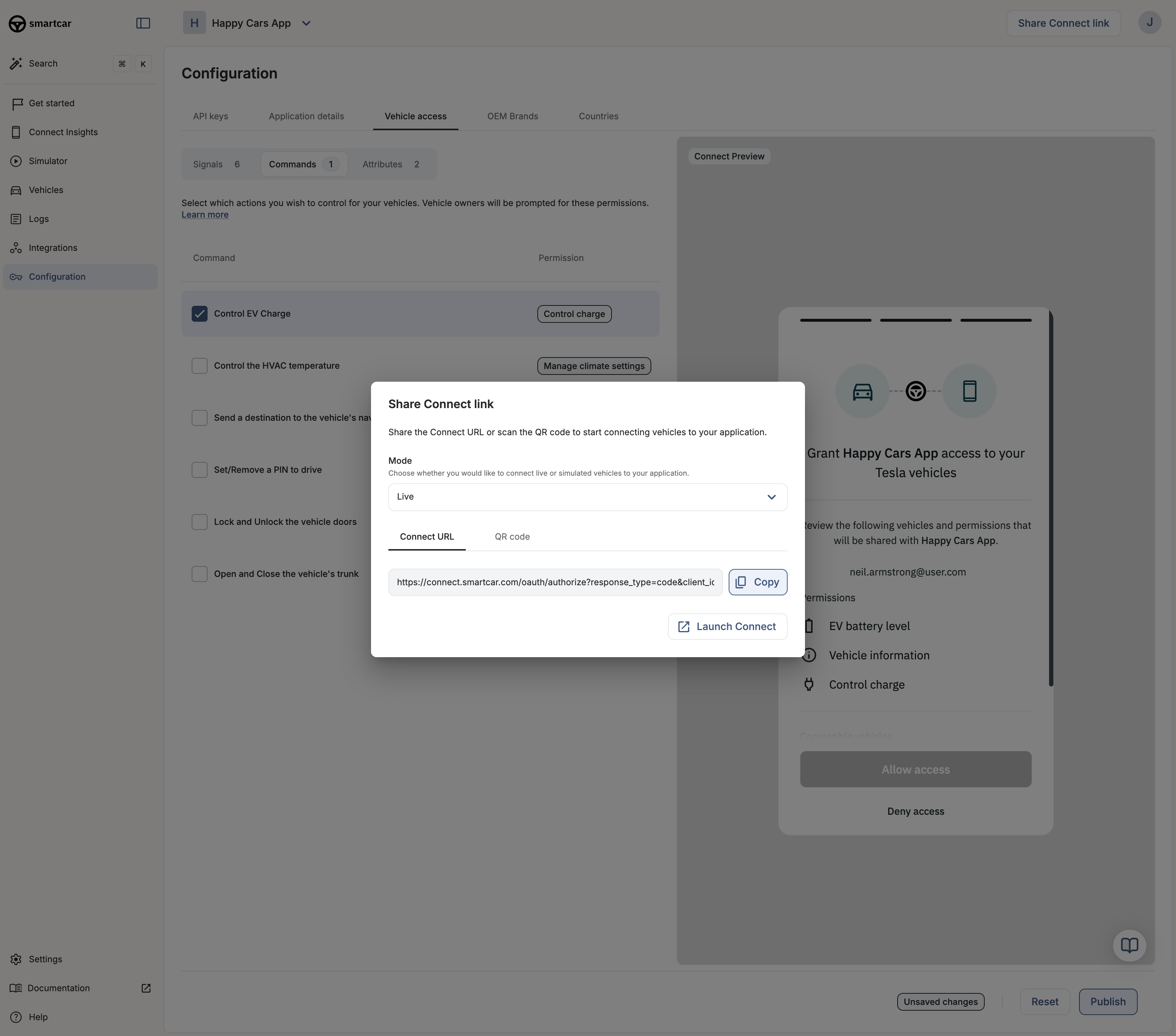 Getting the Connect URL