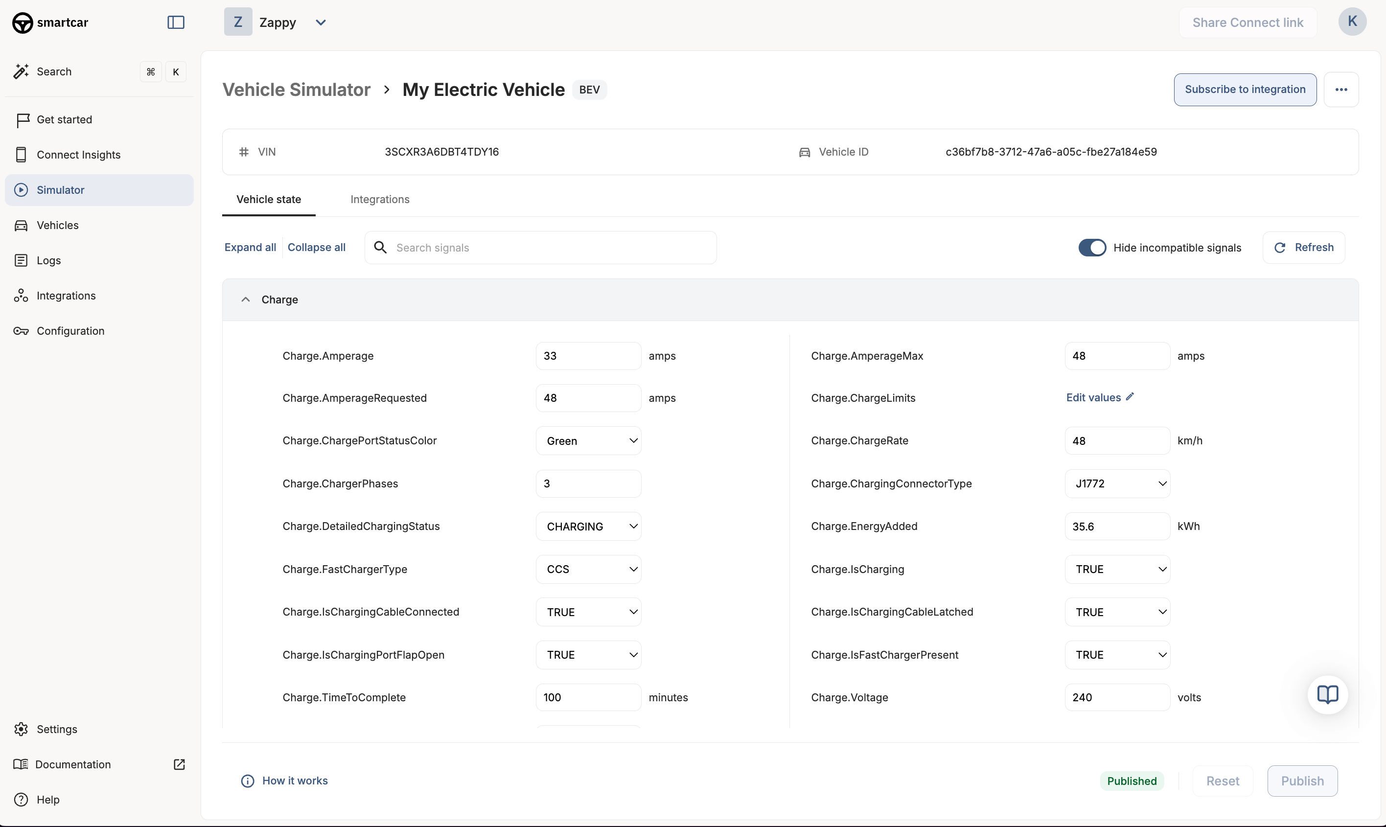 Smartcar Vehicle Simulator V2