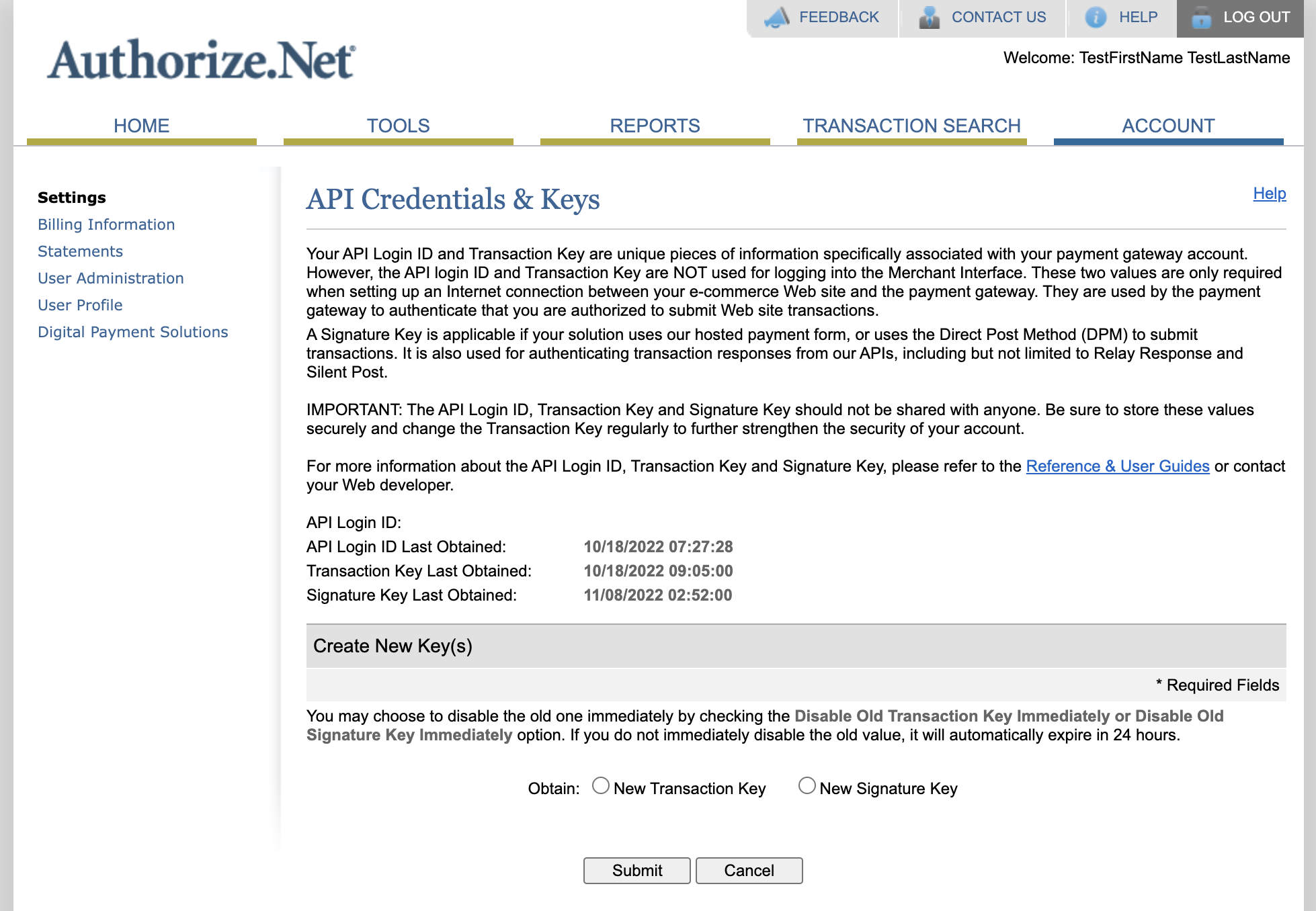 AuthorizeNet Account ID