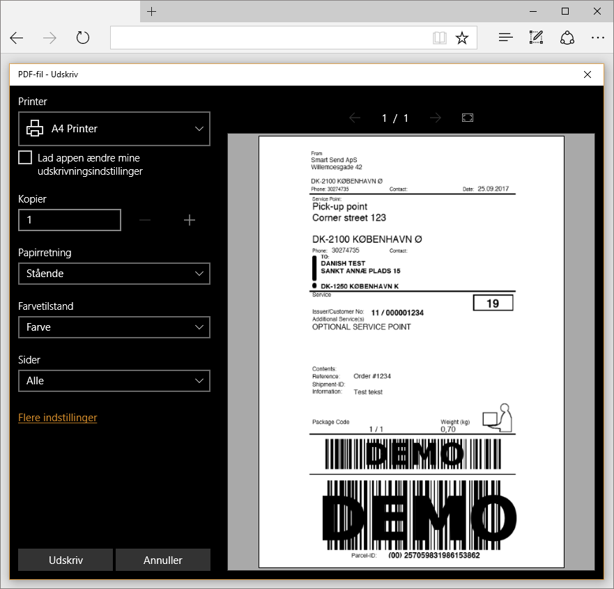 Windows A4 printing settings in Edge - Part 1