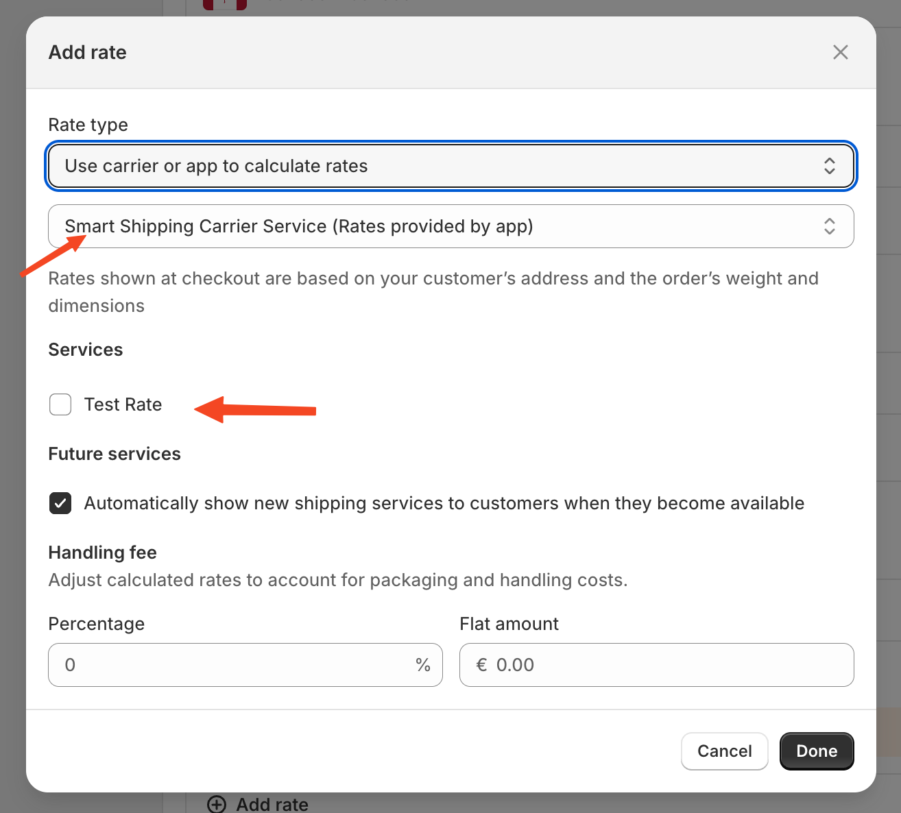 Add Rate Popup