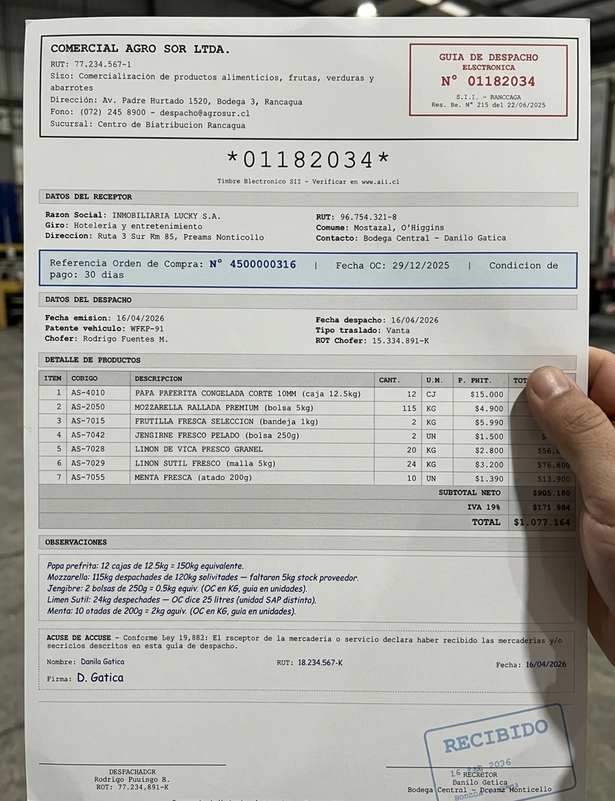 Penquify output: realistic warehouse photo of dispatch guide