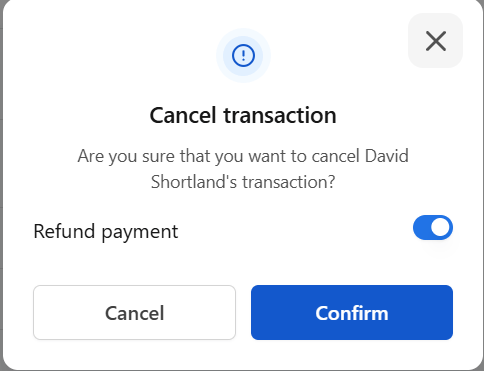 Cancel confirmation