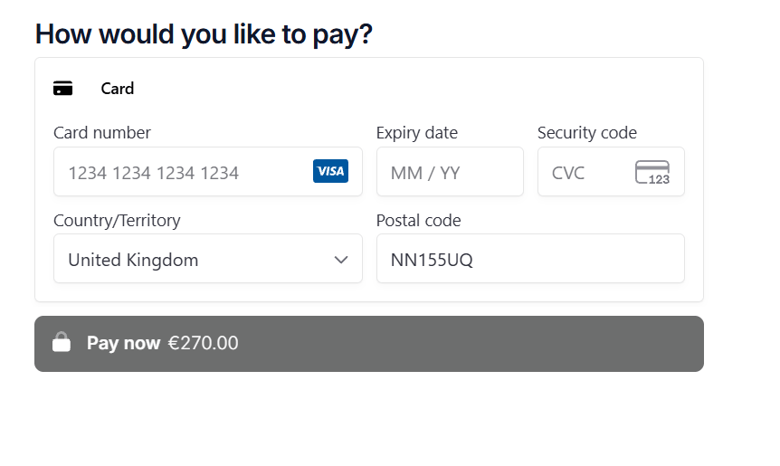 Enter your card details