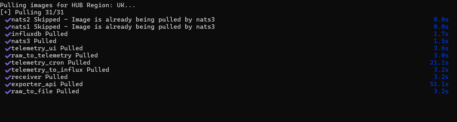Pulling images complete