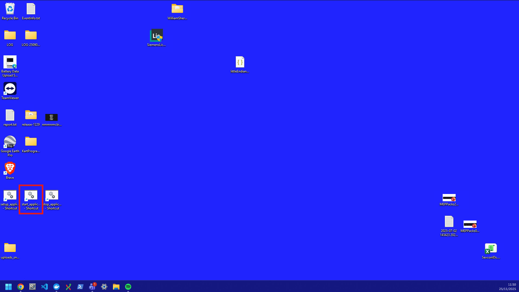 Start script on desktop