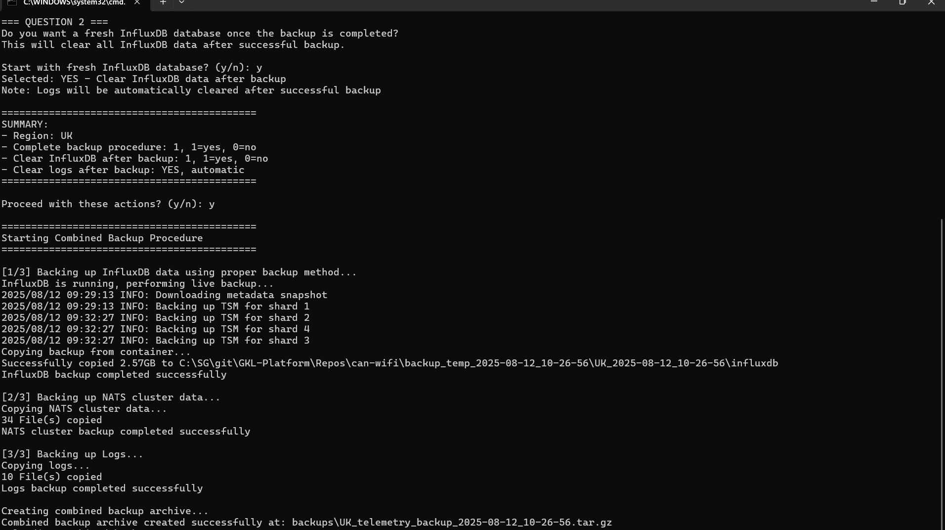 Backup in progress