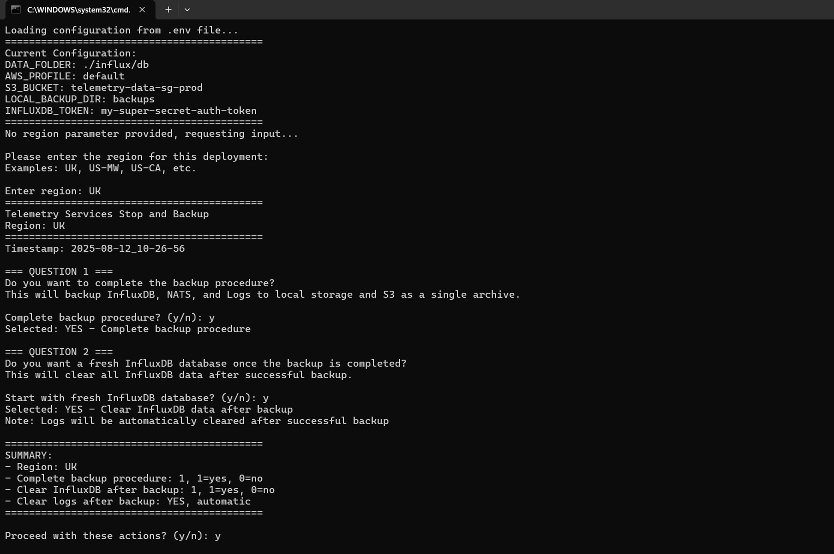 Stop script summary