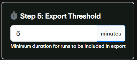 Export threshold