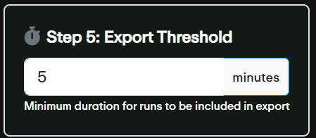 Export threshold