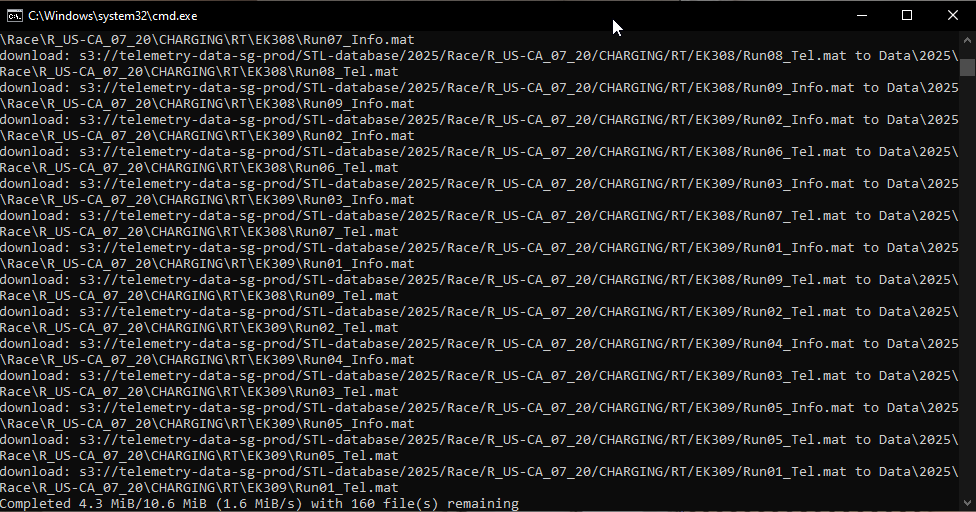 Files downloading in command window