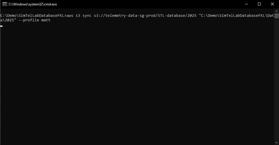 Sync script running in command window