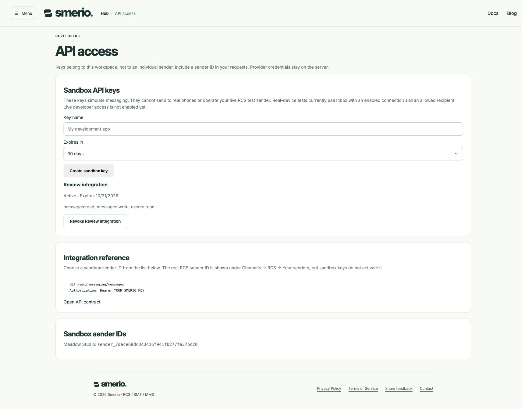 API key management with synthetic data and no visible secrets
