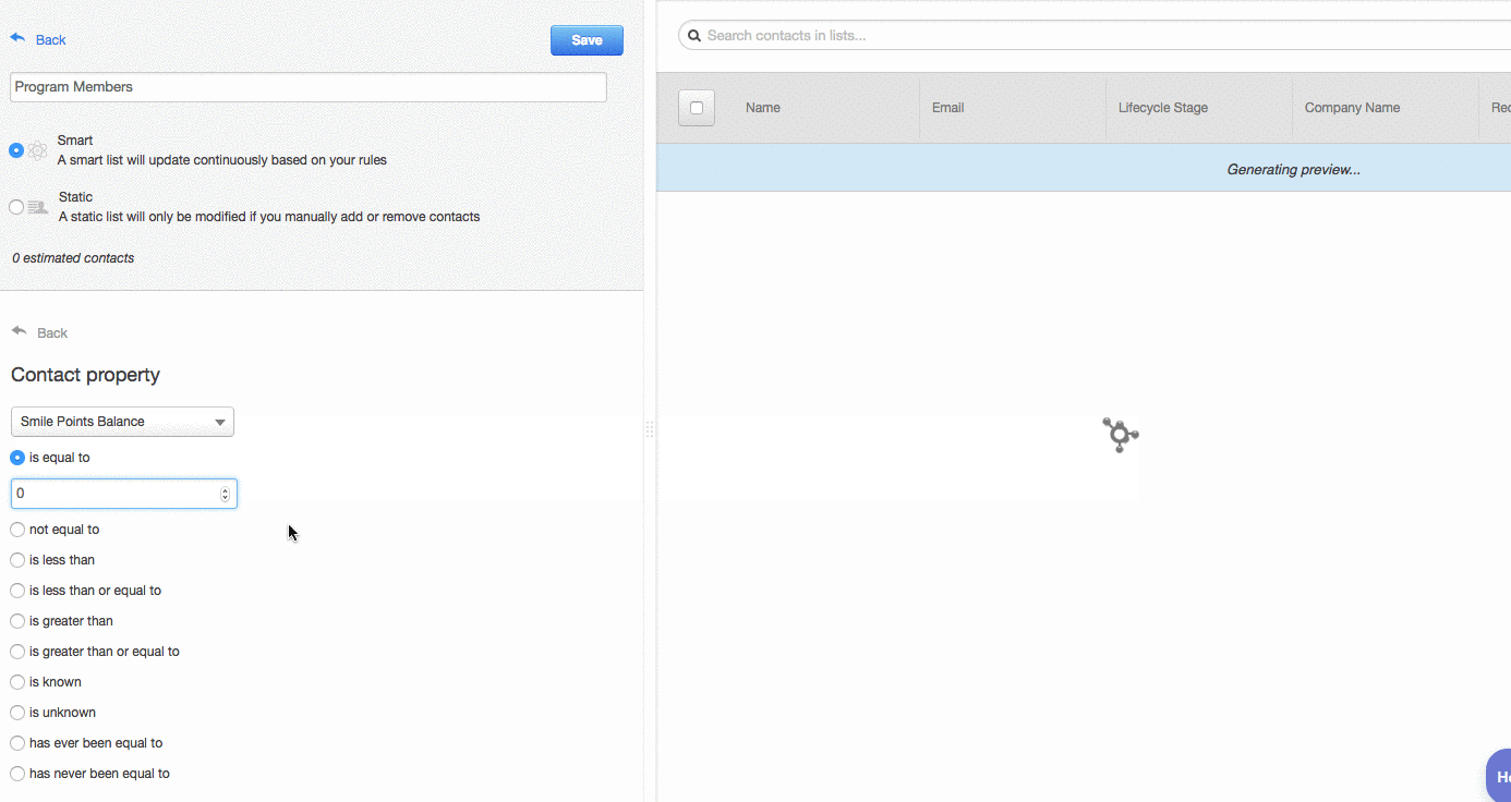 Create segments and lists in HubSpot - Smile Help Center