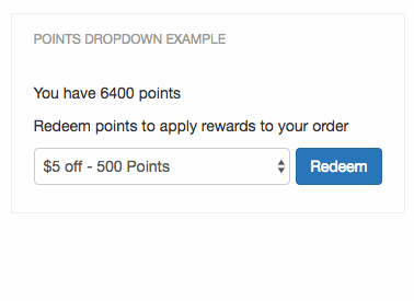 Animation of a customer redeeming points with a dropdown in a BigCommerce checkout