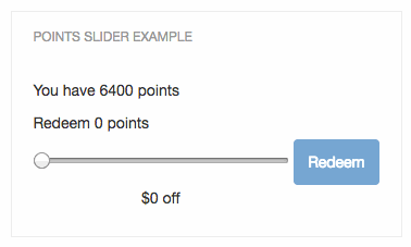 Animation of a customer redeeming points with a slider in a BigCommerce checkout