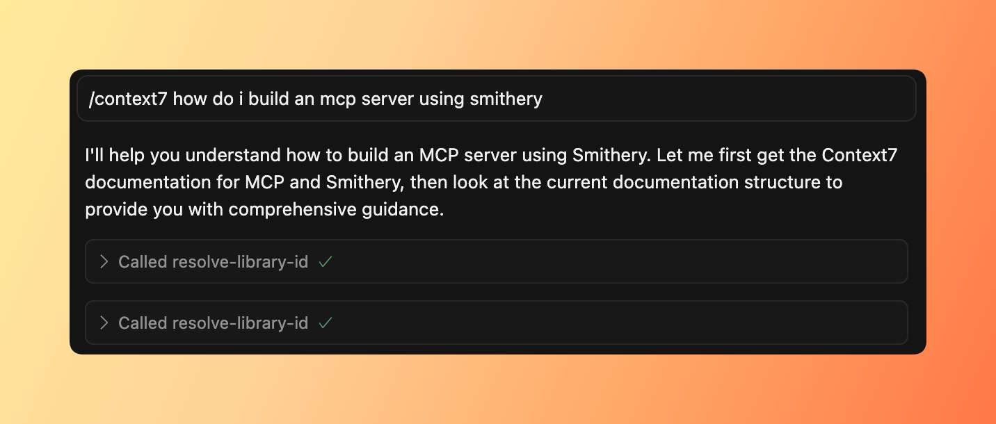 Context7
Smithery Integration