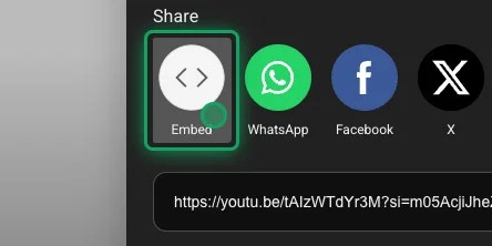 เลือก Embed