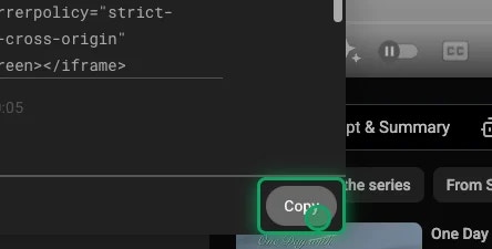 คัดลอกโค้ดฝัง YouTube Video