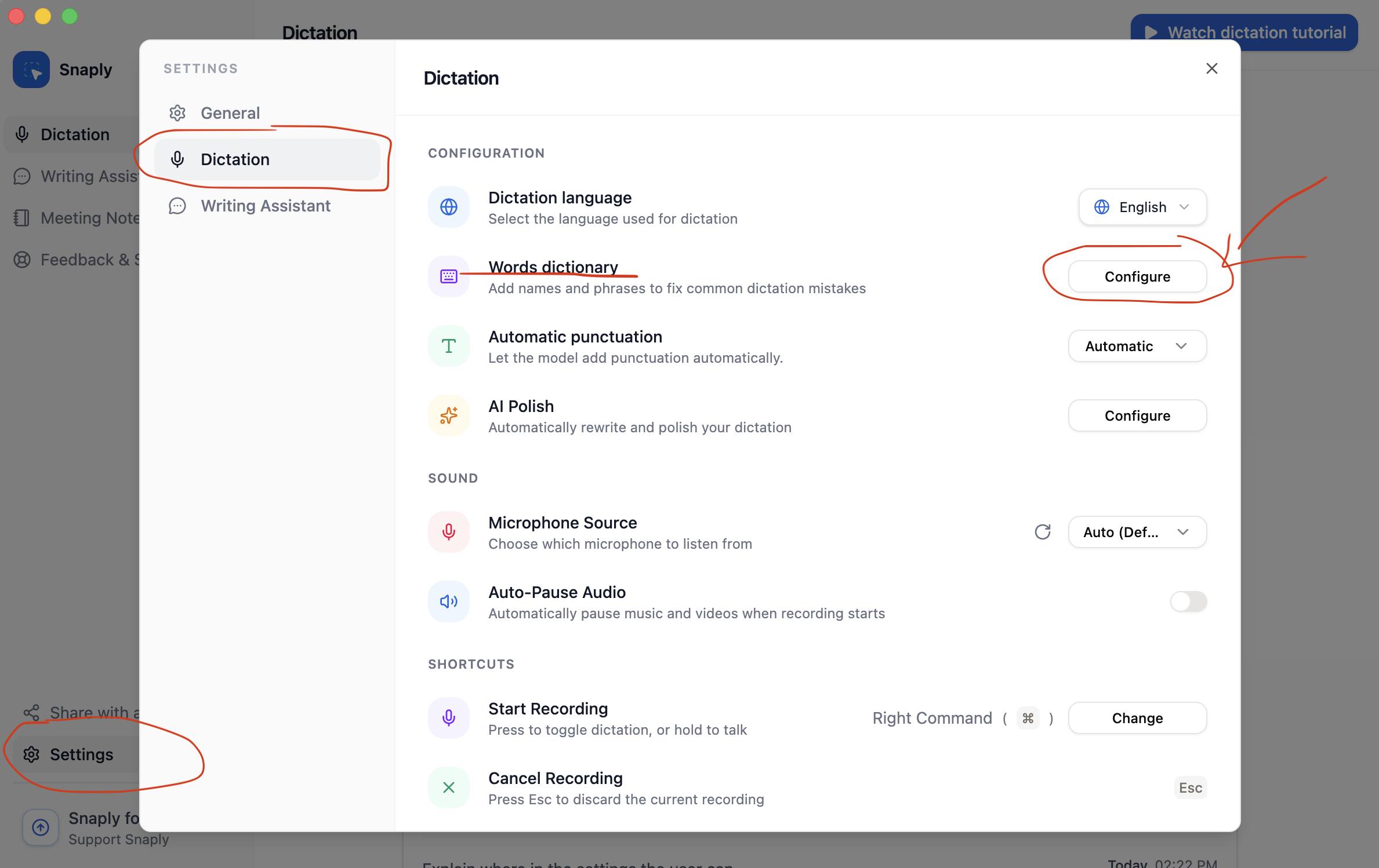 Open Custom Dictionary