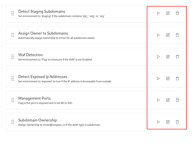 Rule Management Interface