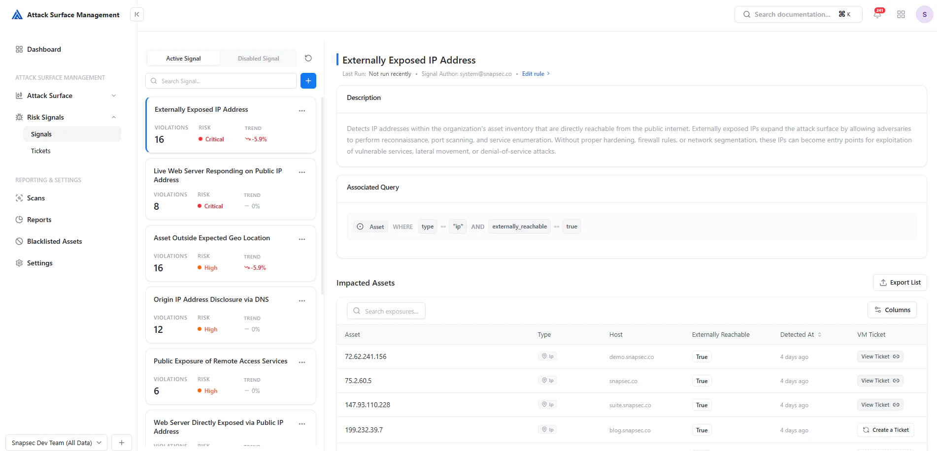 Risk Signals Overview